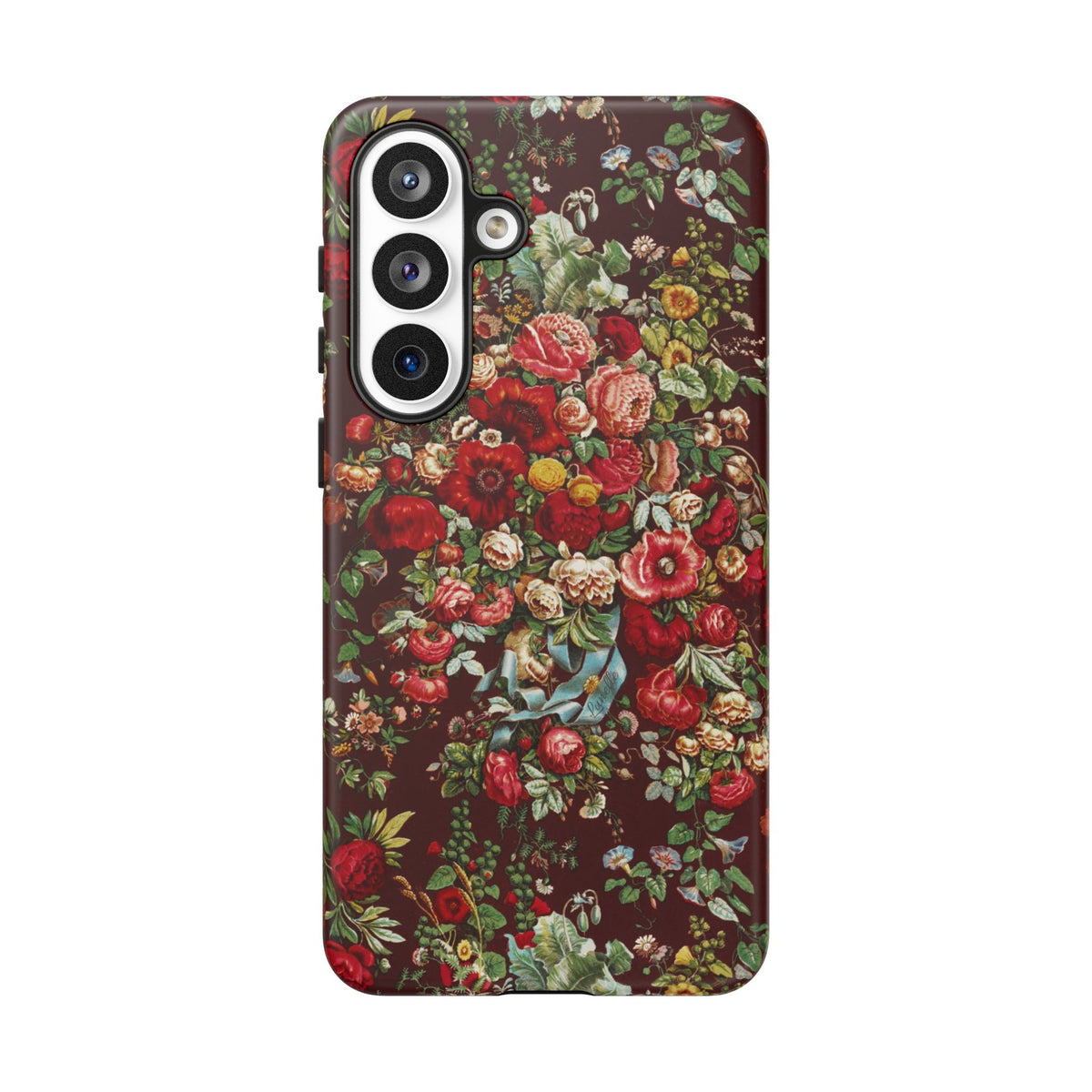 Burgundy Floral Tough Phone Case | Romantic Rose Botanical Case