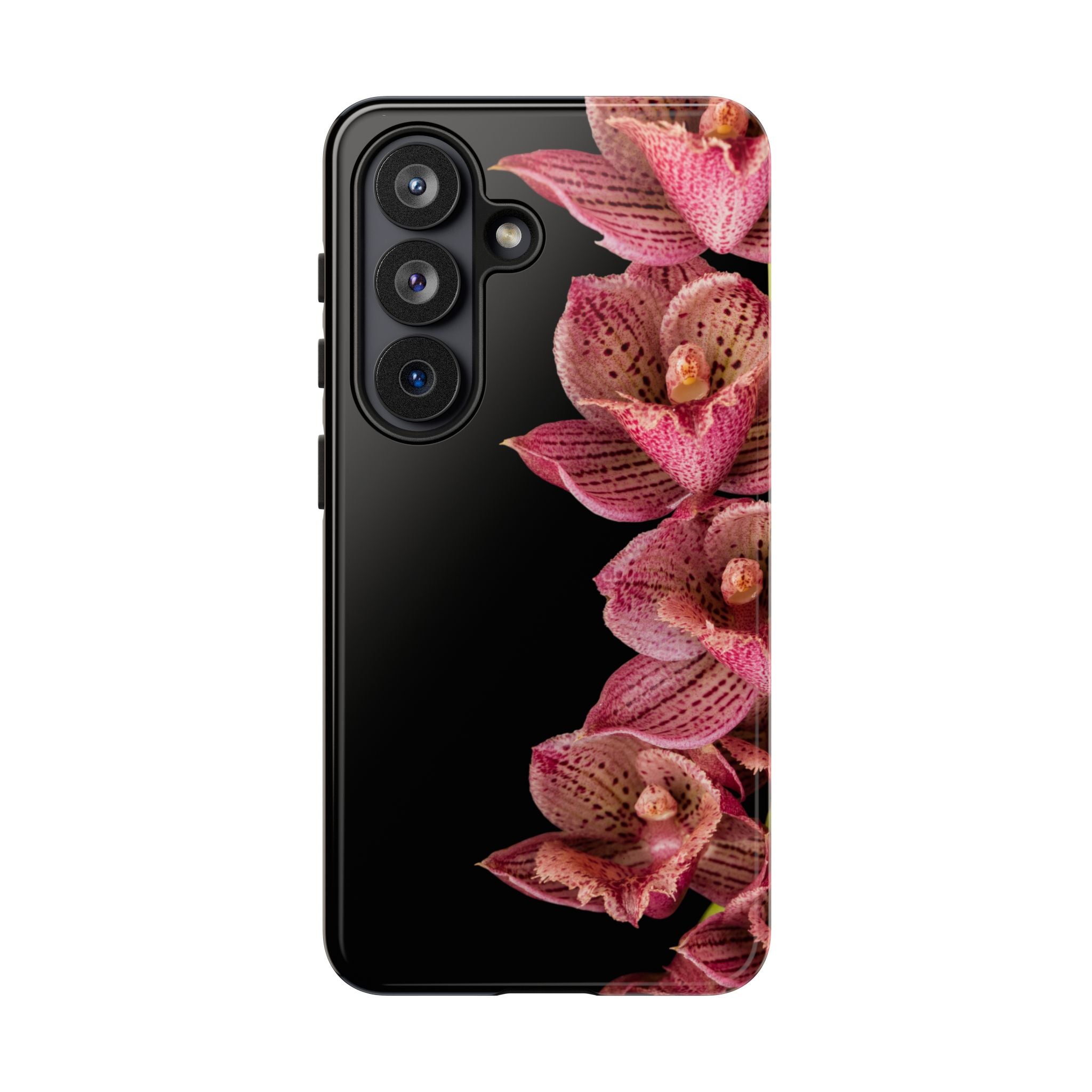 Phone Case - Pink Orchid Floral Tough Phone Cover (Protective, Glossy)
