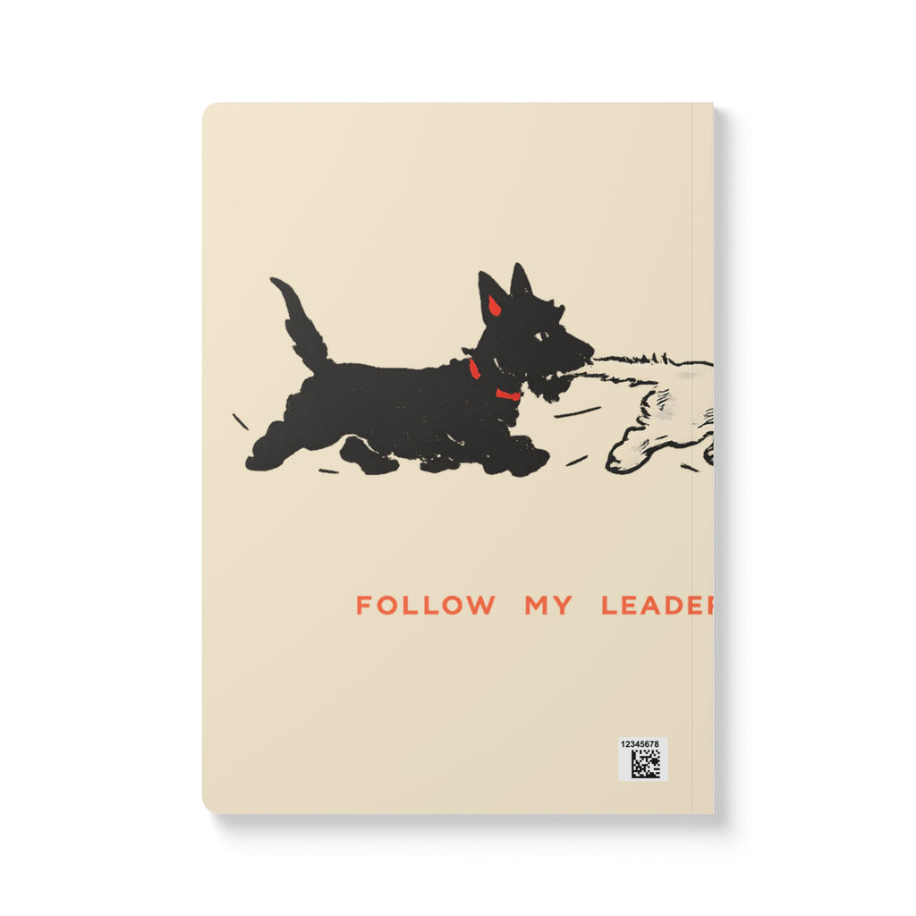 Softcover Journal — Retro Playful Puppies "To Happy Thoughts / Follow My Leader"