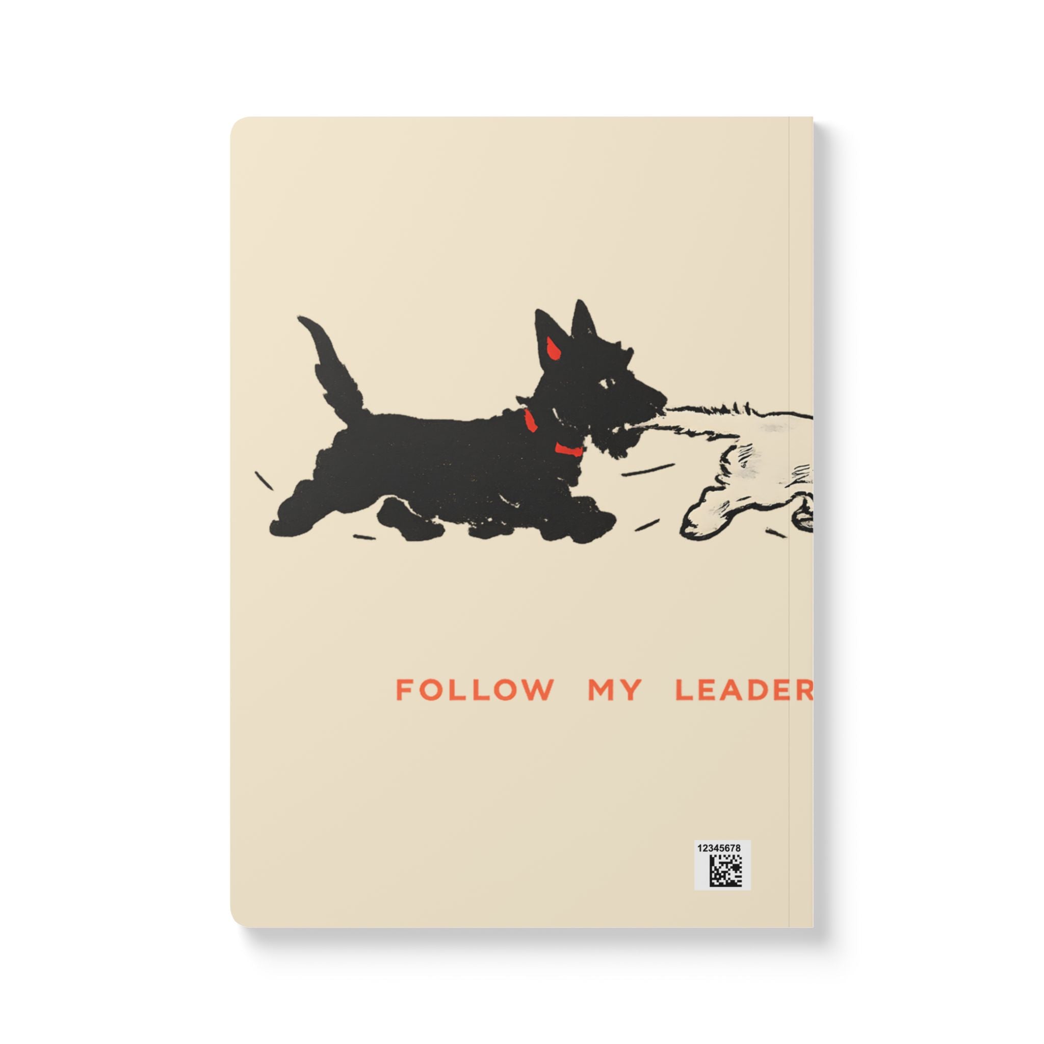 Softcover Journal — Retro Playful Puppies "To Happy Thoughts / Follow My Leader"