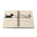 Retro Puppy Spiral Notebook – Cute Dog Journal, Vintage Lined Notebook, Soft Cream Aesthetic Writing Journal, Gift for Dog Lovers