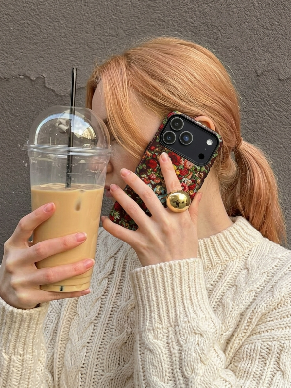 Burgundy Floral Tough Phone Case | Romantic Rose Botanical Case