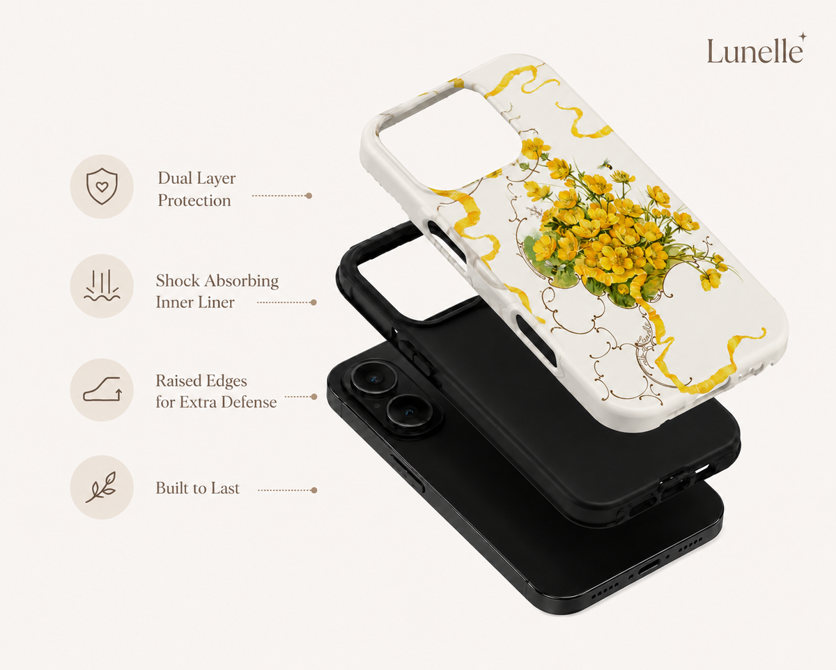 Golden Ribbon Bouquet | Tough Phone Case