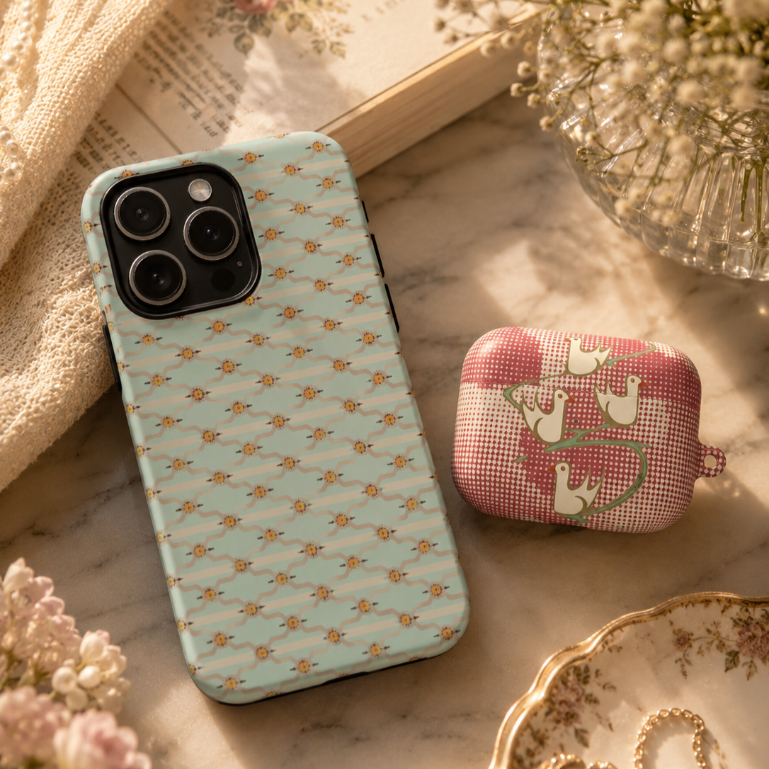 Vintage Daisy Pattern | Tough Phone Case